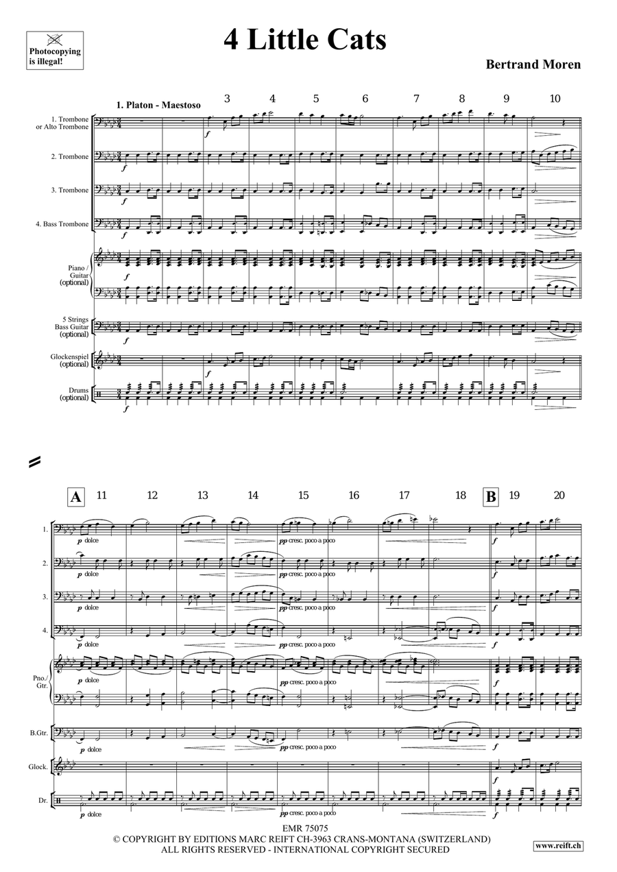 4 Little Cats 4 Little Cats Trombone Quartet scores gallery preview page 4