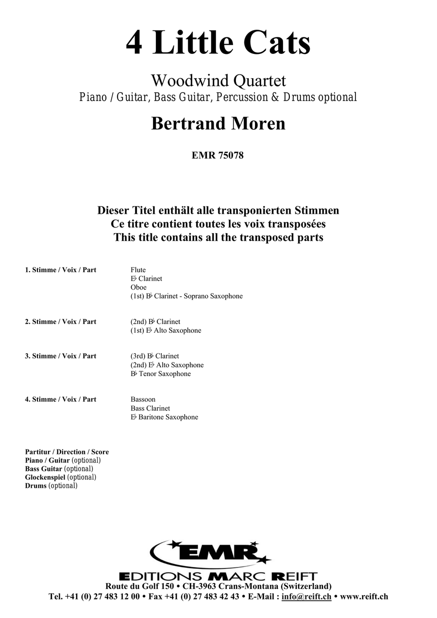 4 Little Cats 4 Little Cats Woodwind Quartet scores gallery preview page 2