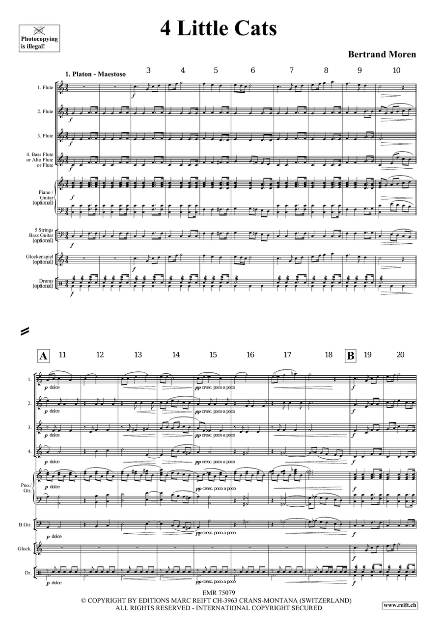 4 Little Cats 4 Little Cats Flute Quartet scores gallery preview page 4