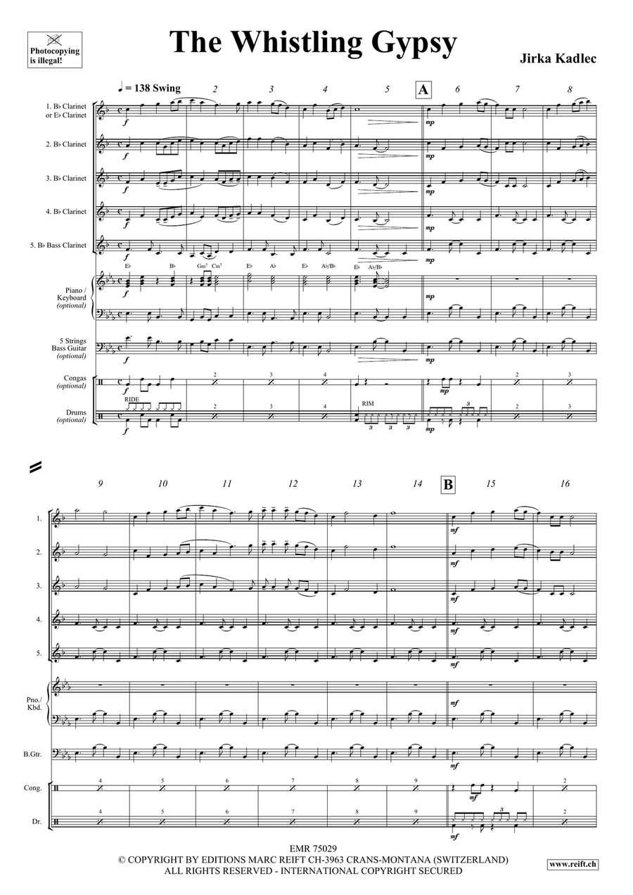 The Whistling Gypsy The Whistling Gypsy Clarinet Quintet scores gallery preview page 4