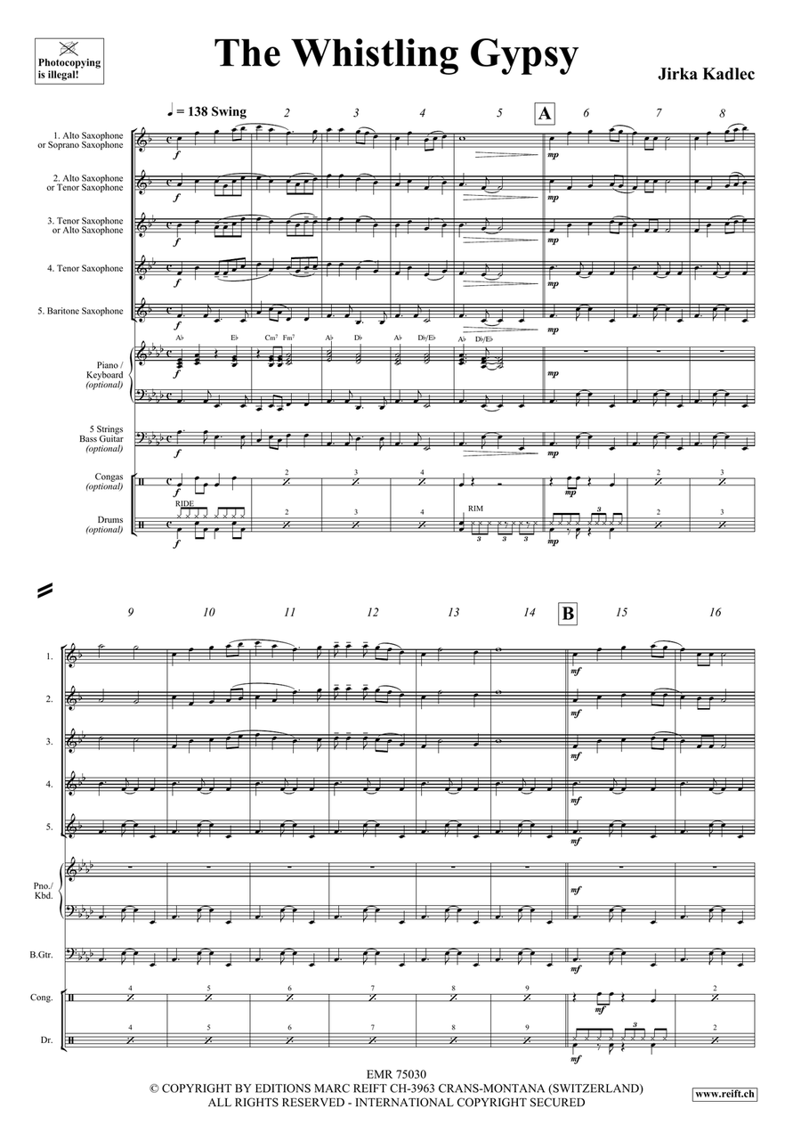 The Whistling Gypsy The Whistling Gypsy Saxophone Quintet scores gallery preview page 4