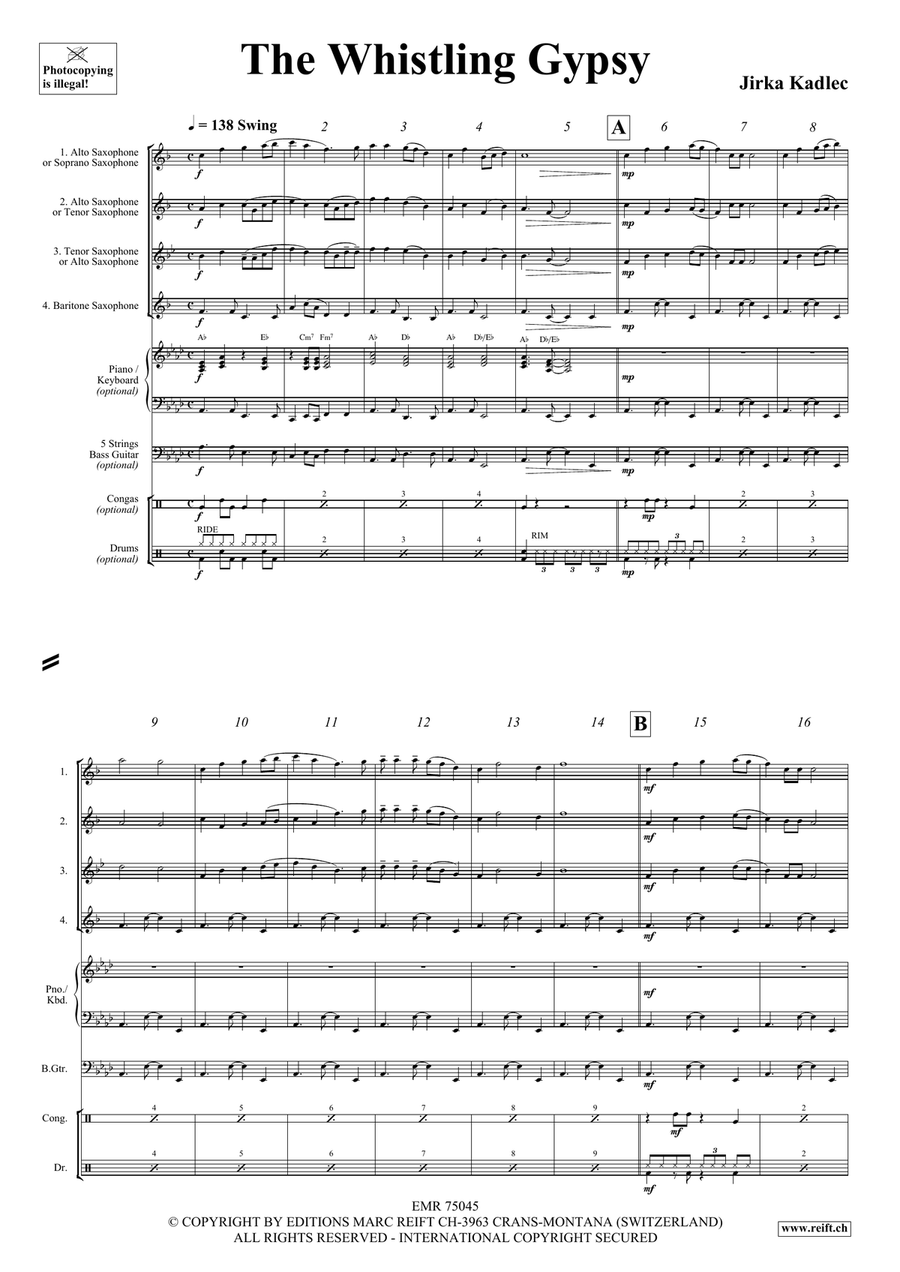 The Whistling Gypsy The Whistling Gypsy Saxophone Quartet scores gallery preview page 4