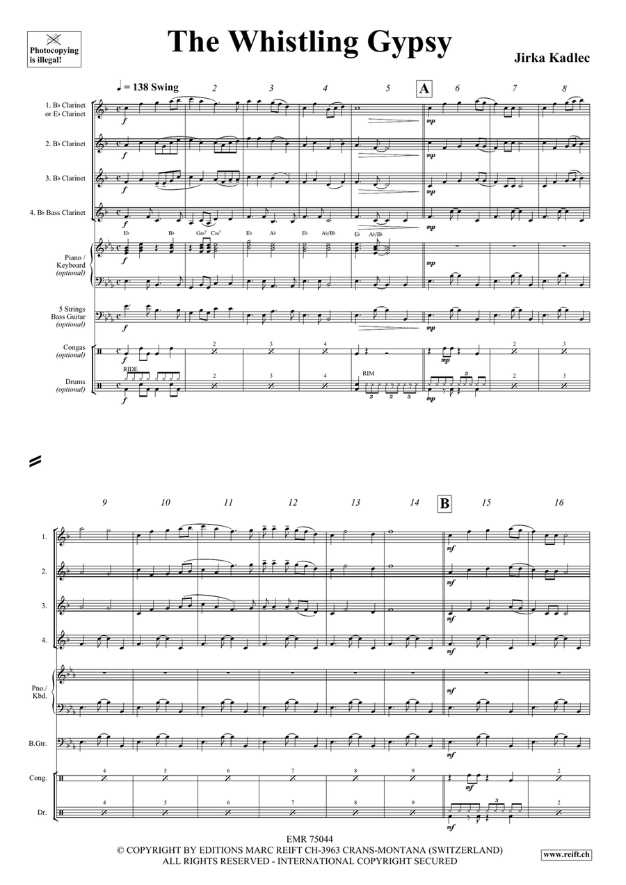 The Whistling Gypsy The Whistling Gypsy Clarinet Quartet scores gallery preview page 4