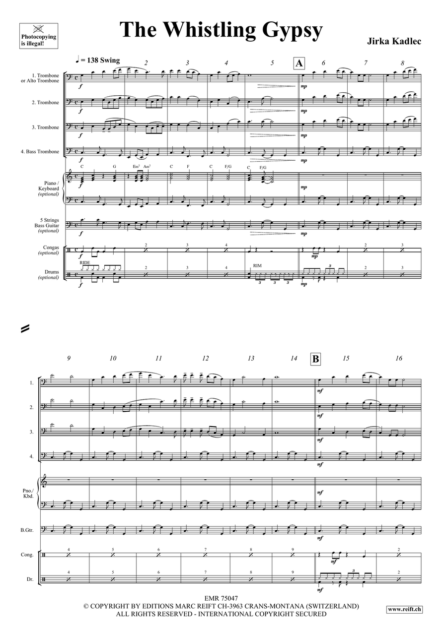 The Whistling Gypsy The Whistling Gypsy Trombone Quartet scores gallery preview page 4