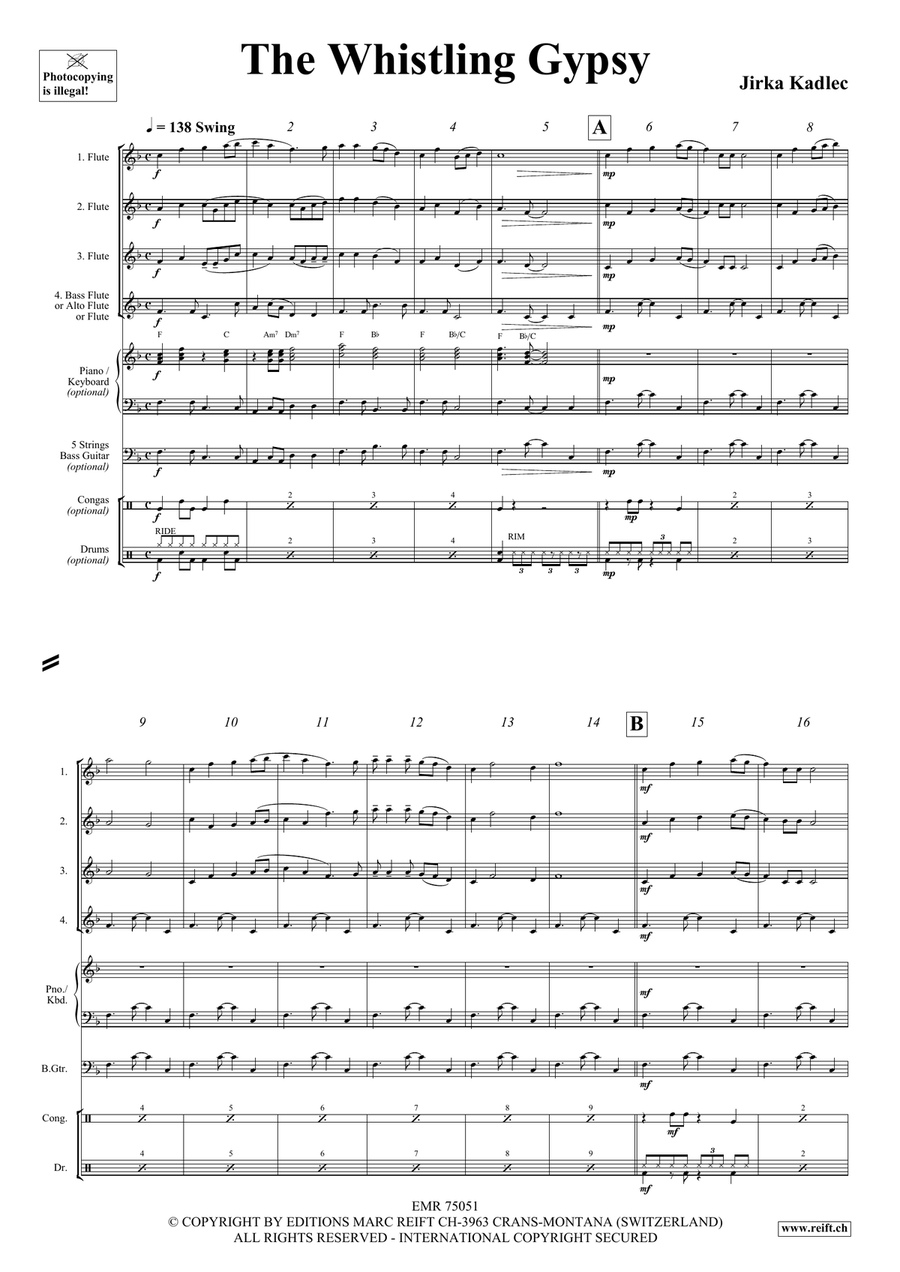 The Whistling Gypsy The Whistling Gypsy Flute Quartet scores gallery preview page 4