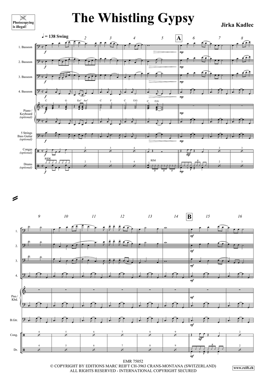 The Whistling Gypsy The Whistling Gypsy Bassoon Quartet scores gallery preview page 4
