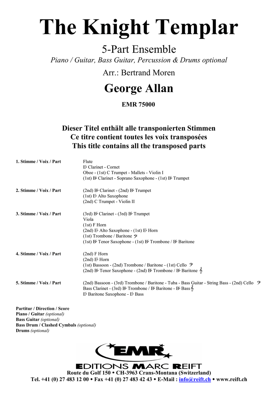 The Knight Templar The Knight Templar Score scores gallery preview page 2
