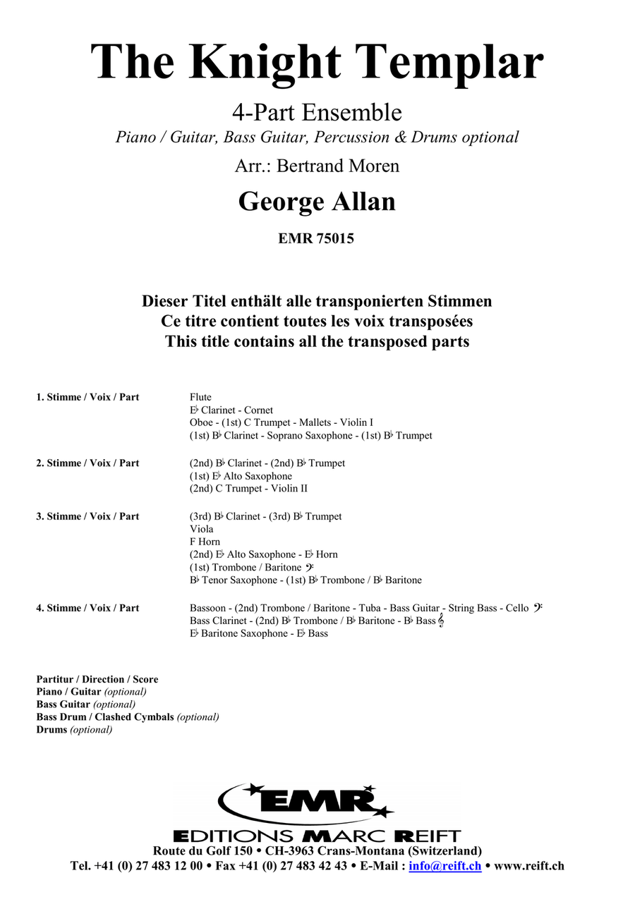 The Knight Templar The Knight Templar Score scores gallery preview page 2