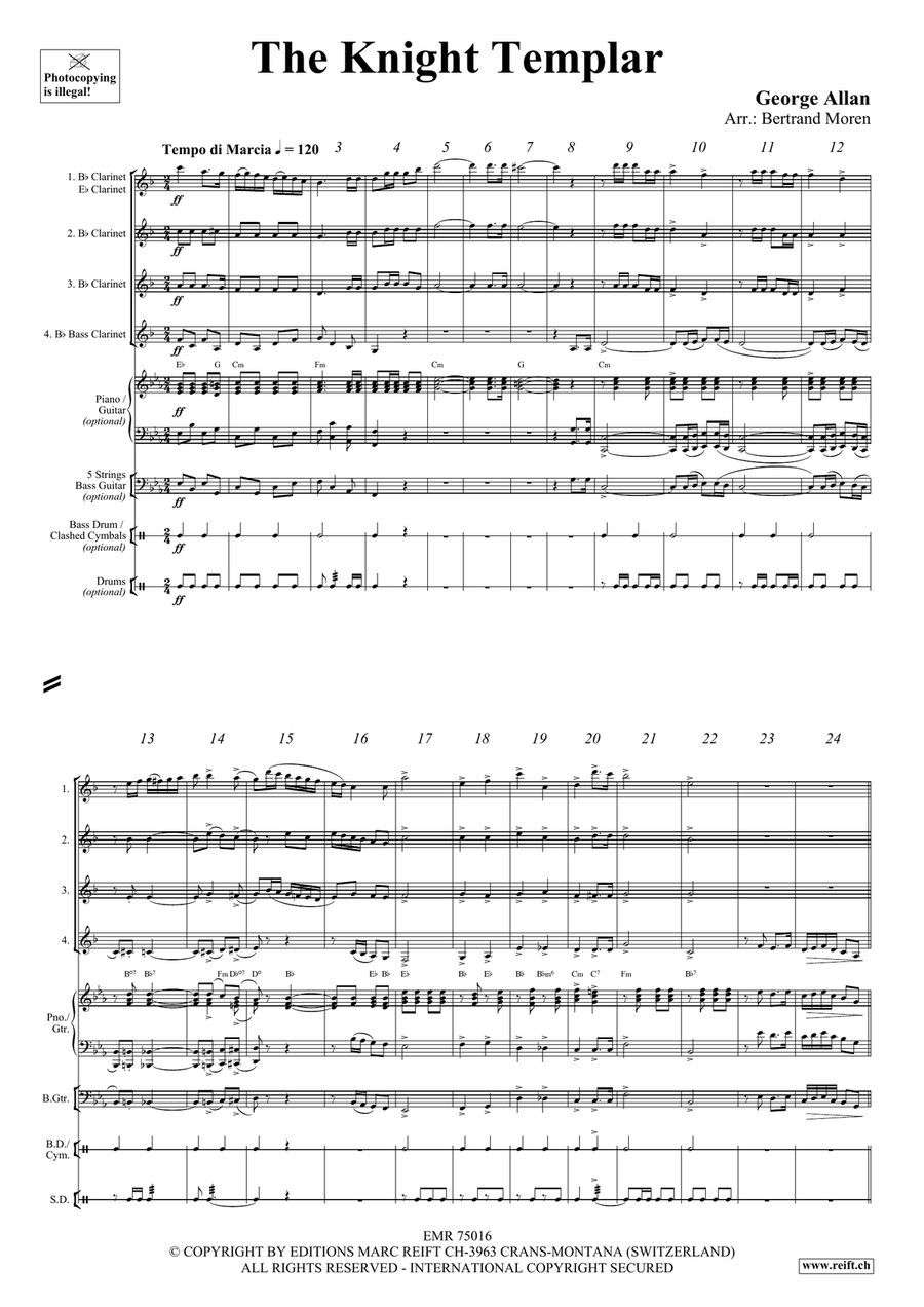 The Knight Templar The Knight Templar Clarinet Quartet scores gallery preview page 3