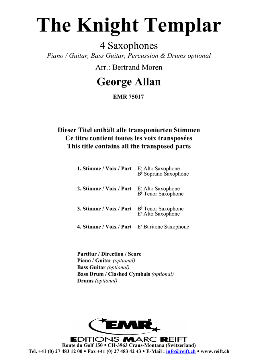 The Knight Templar The Knight Templar Saxophone Quartet scores gallery preview page 2