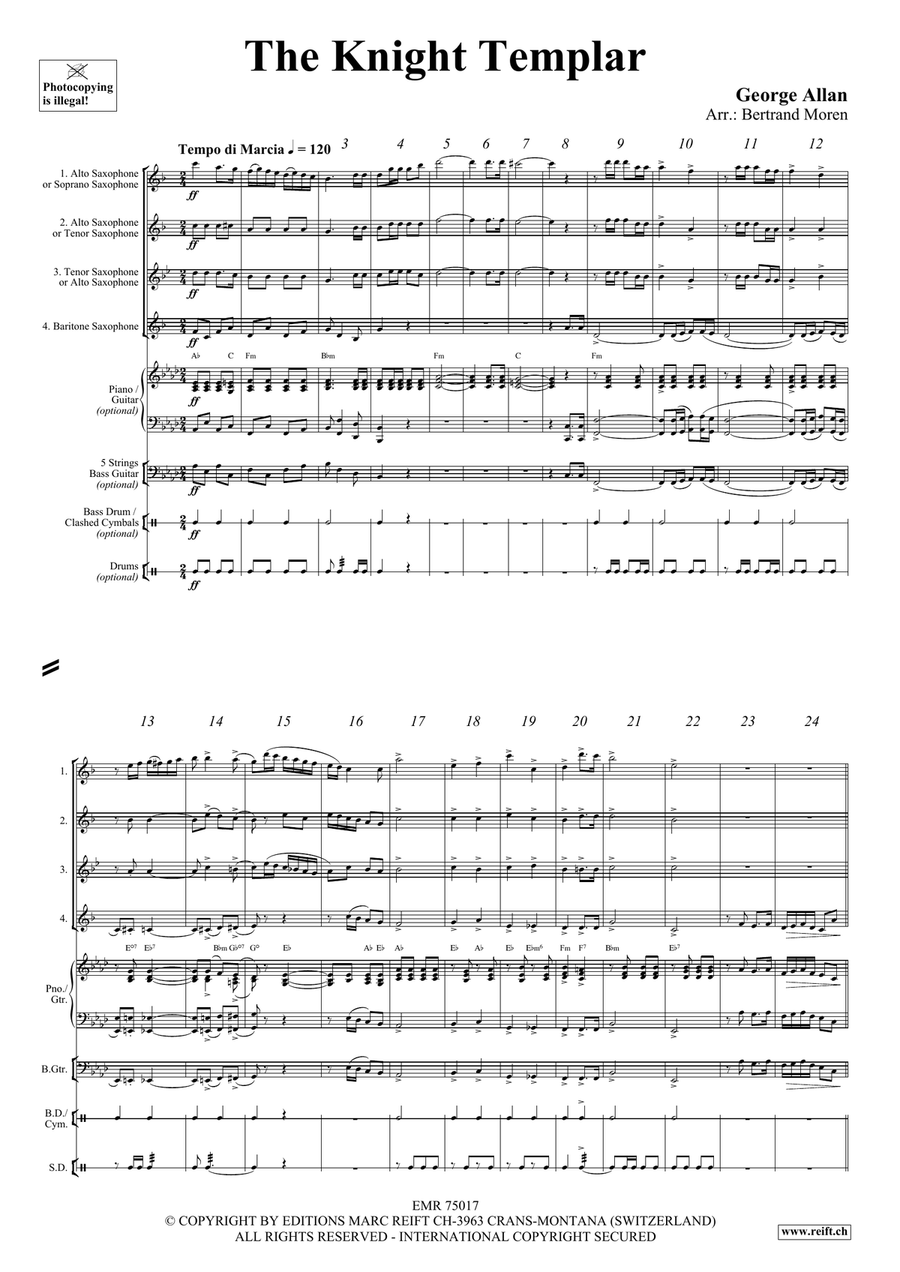 The Knight Templar The Knight Templar Saxophone Quartet scores gallery preview page 3