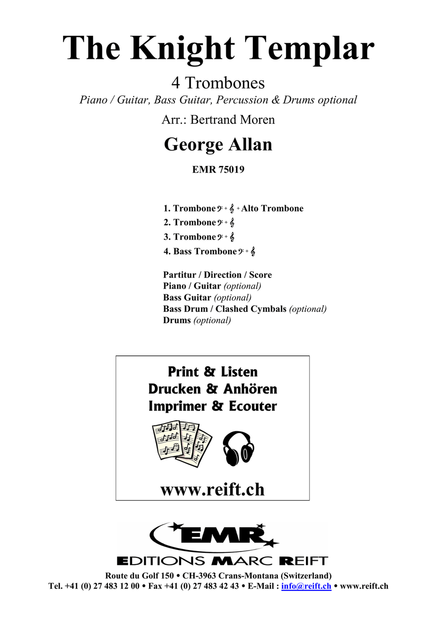 The Knight Templar The Knight Templar Trombone Quartet scores gallery preview page 2