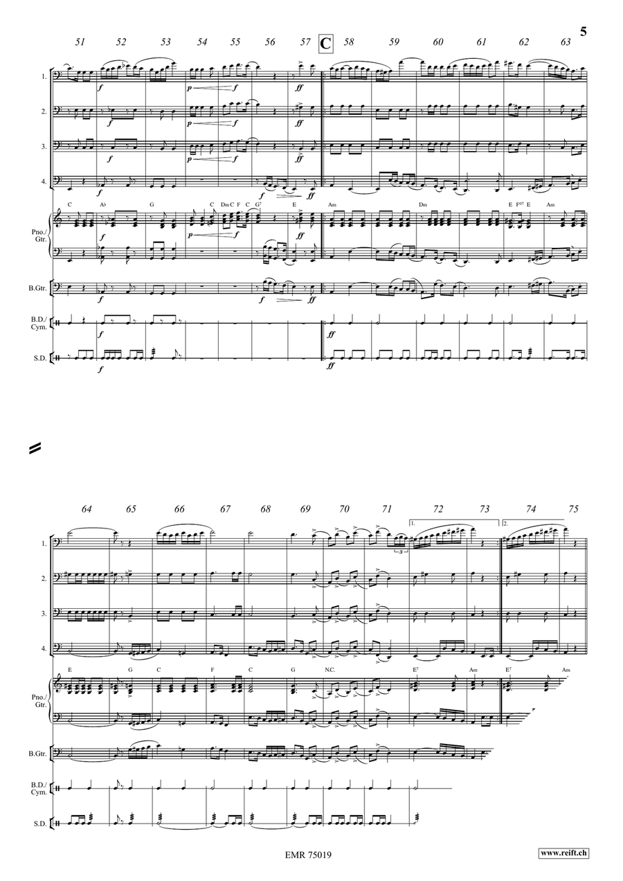 The Knight Templar The Knight Templar Trombone Quartet scores gallery preview page 5