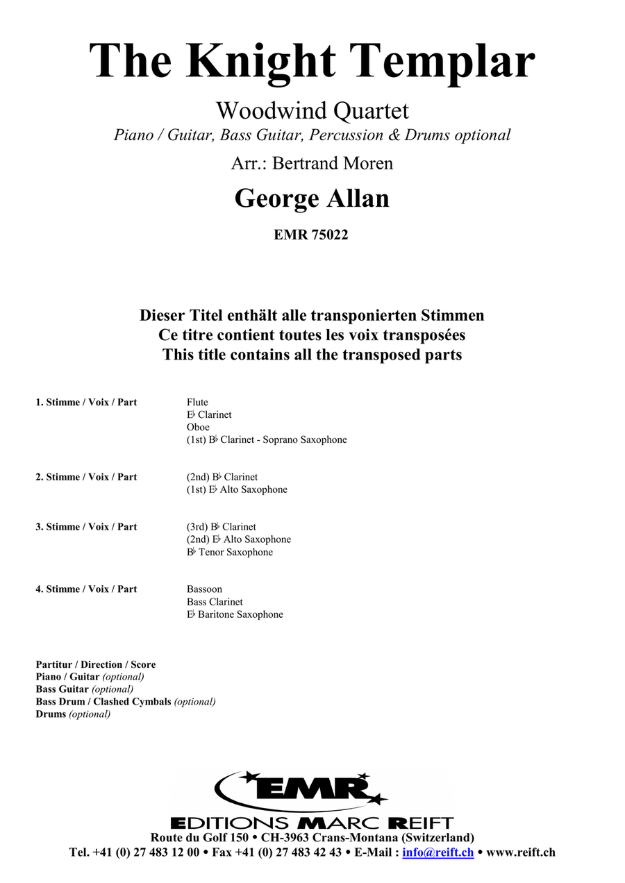 The Knight Templar The Knight Templar Woodwind Quartet scores gallery preview page 2