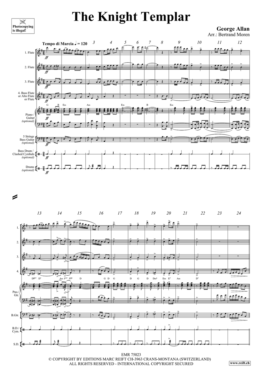 The Knight Templar The Knight Templar Flute Quartet scores gallery preview page 3