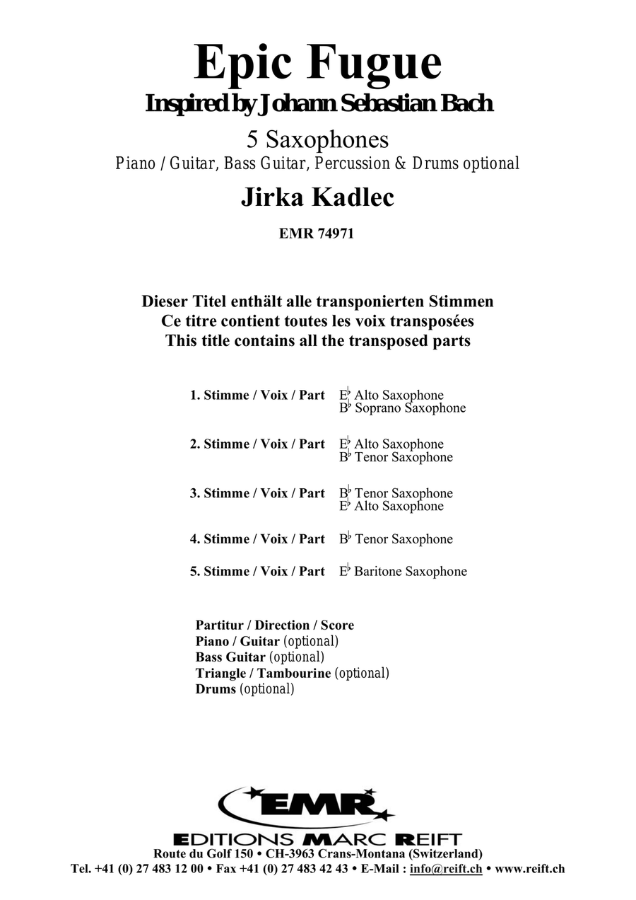 Epic Fugue Epic Fugue Saxophone Quintet scores gallery preview page 2