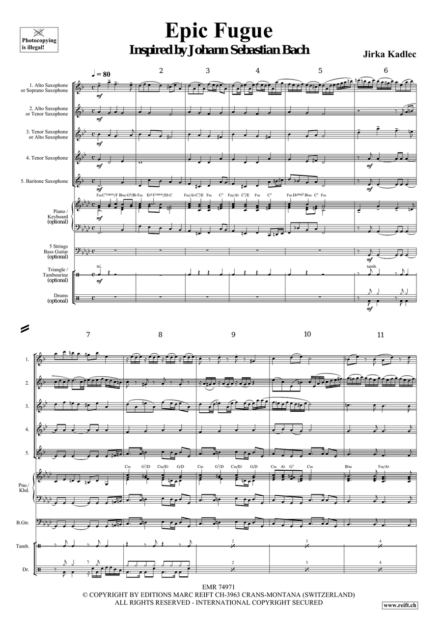 Epic Fugue Epic Fugue Saxophone Quintet scores gallery preview page 4