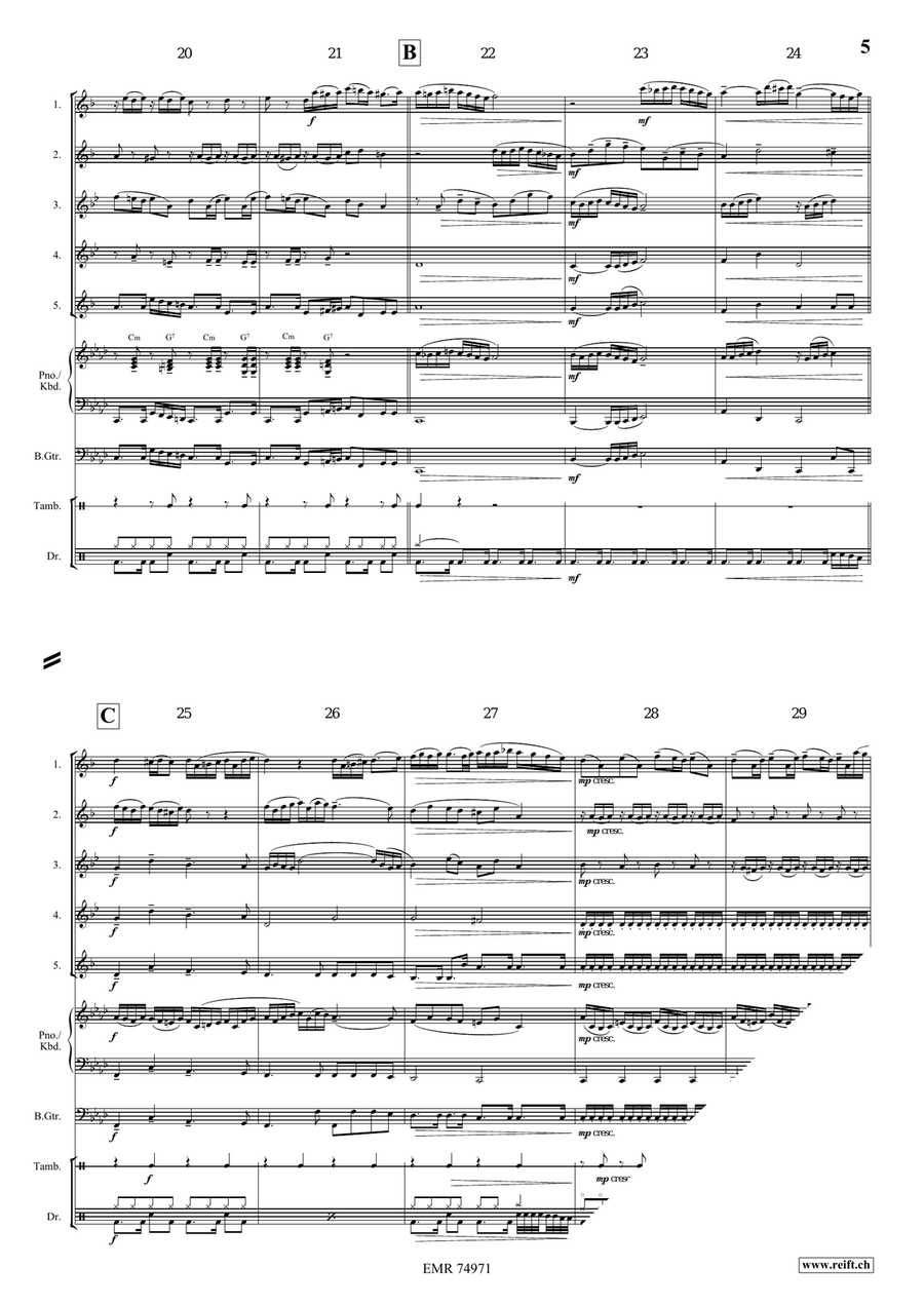 Epic Fugue Epic Fugue Saxophone Quintet scores gallery preview page 6