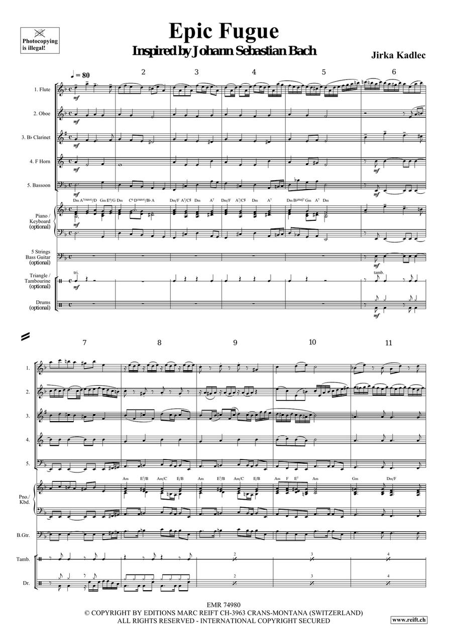 Epic Fugue Epic Fugue Woodwind Quintet scores gallery preview page 4