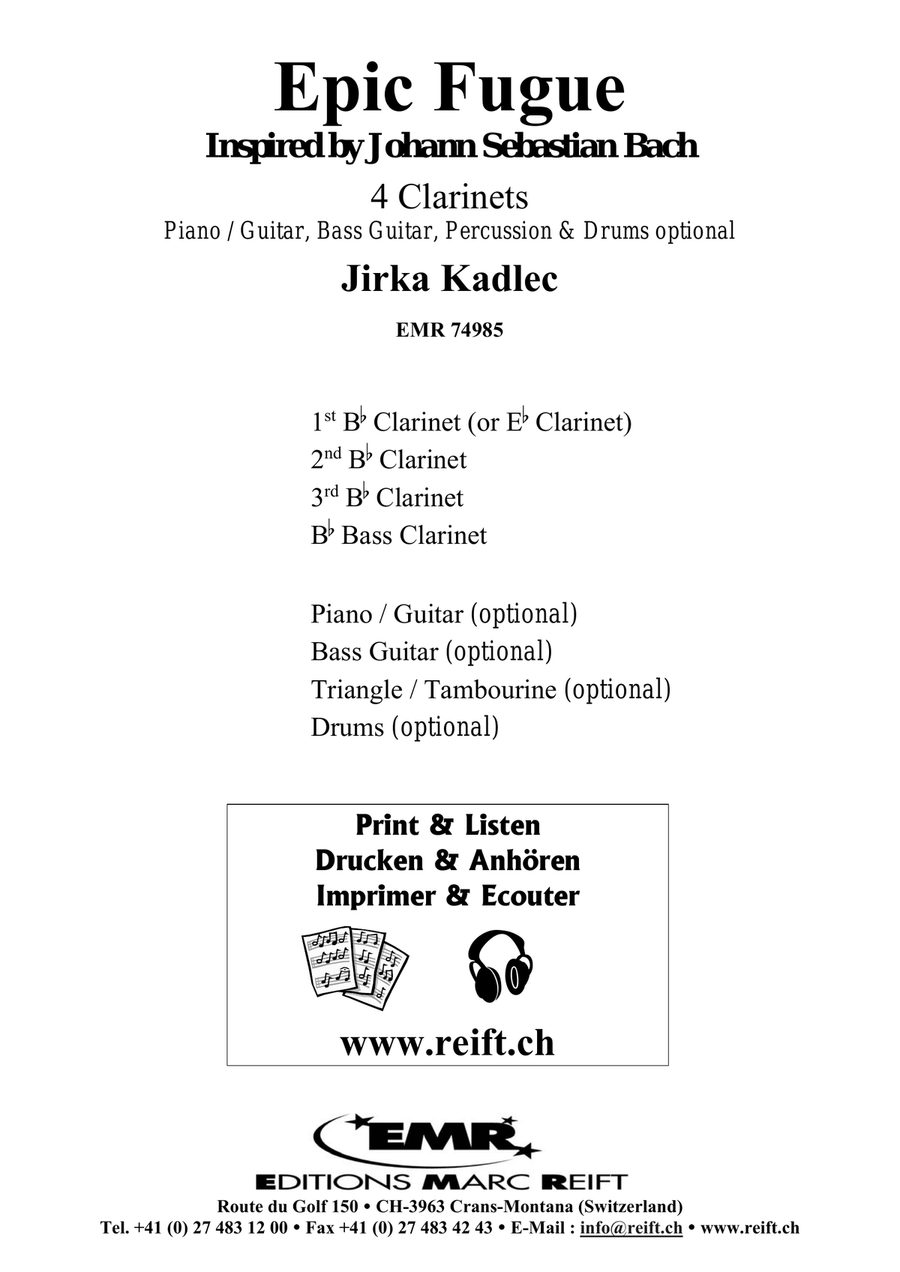 Epic Fugue Epic Fugue Clarinet Quartet scores gallery preview page 2