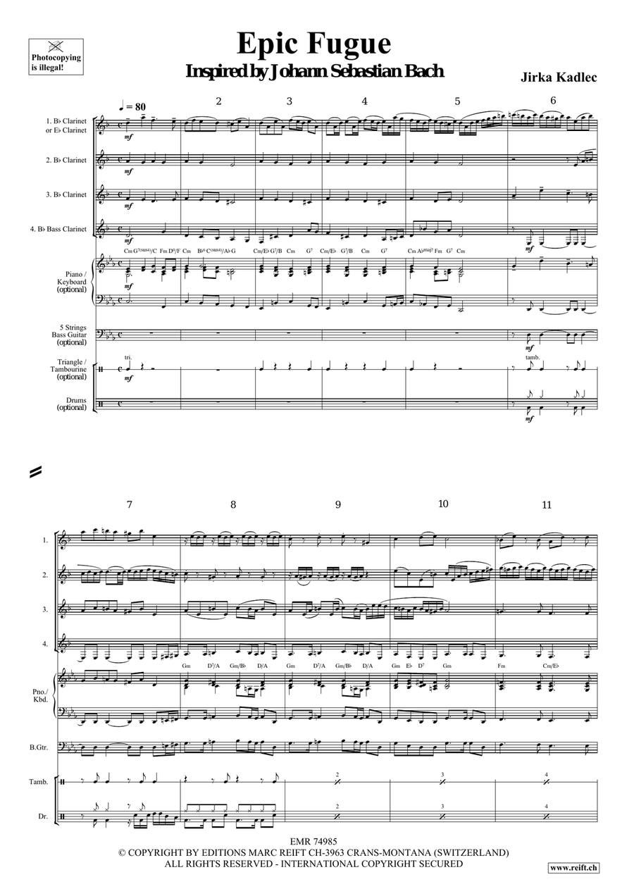Epic Fugue Epic Fugue Clarinet Quartet scores gallery preview page 4