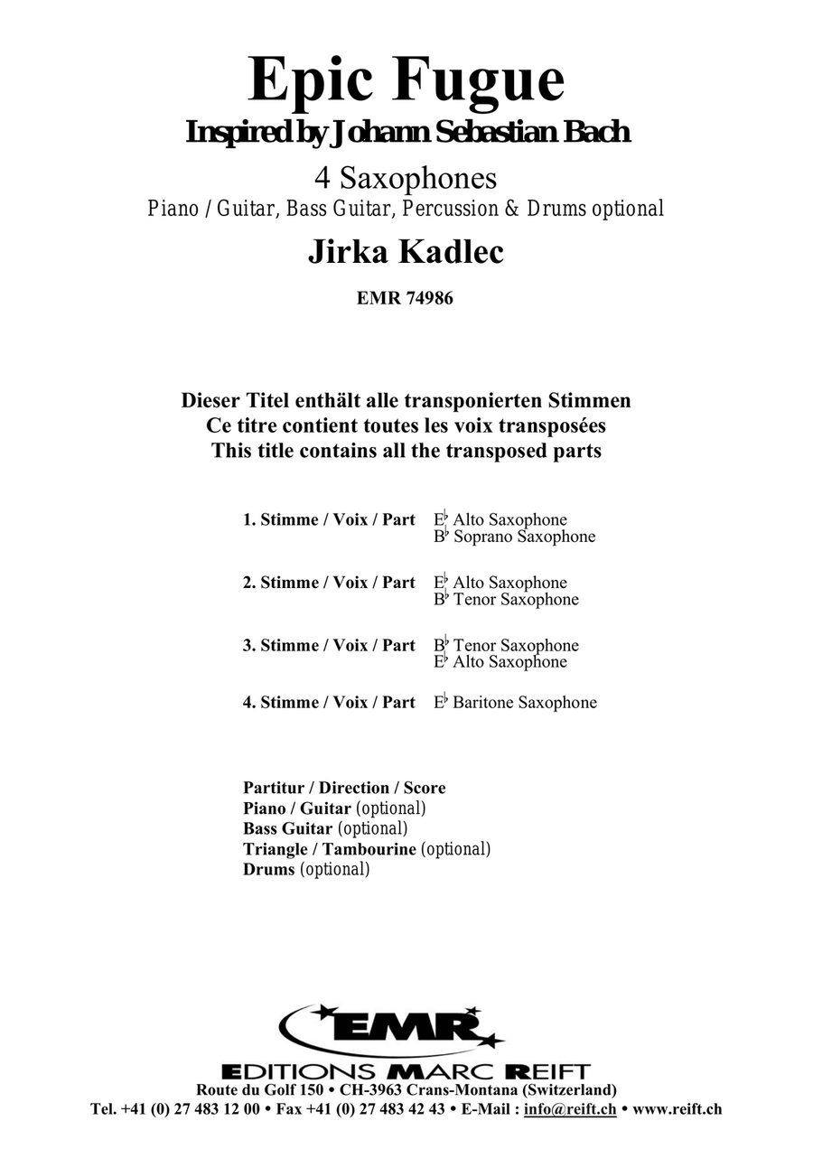 Epic Fugue Epic Fugue Saxophone Quartet scores gallery preview page 2