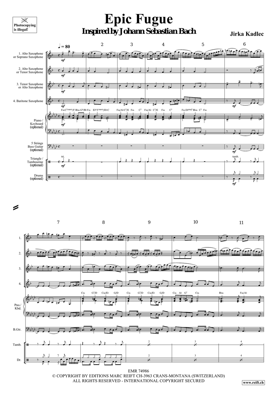 Epic Fugue Epic Fugue Saxophone Quartet scores gallery preview page 4