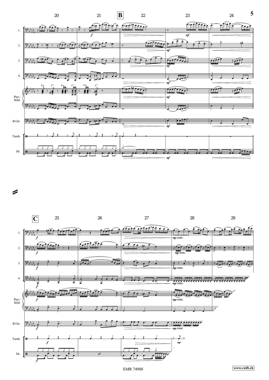 Epic Fugue Epic Fugue Trombone Quartet scores gallery preview page 6
