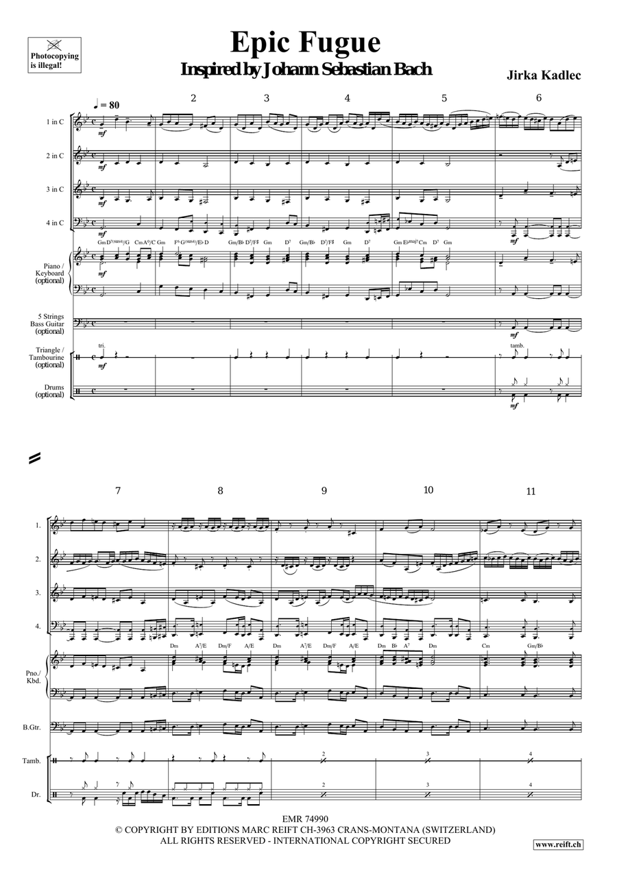 Epic Fugue Epic Fugue Brass Quartet scores gallery preview page 4