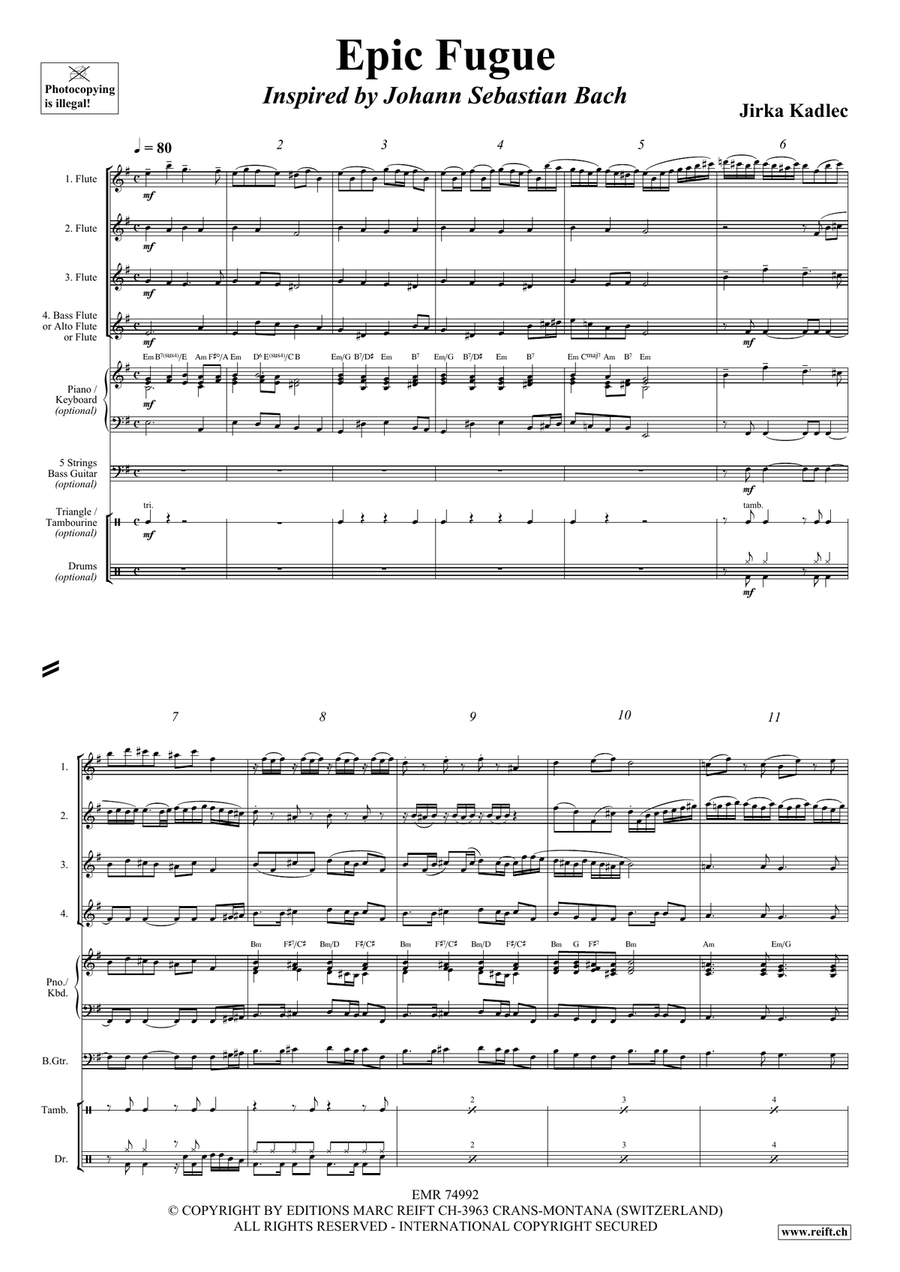 Epic Fugue Epic Fugue Flute Quartet scores gallery preview page 4