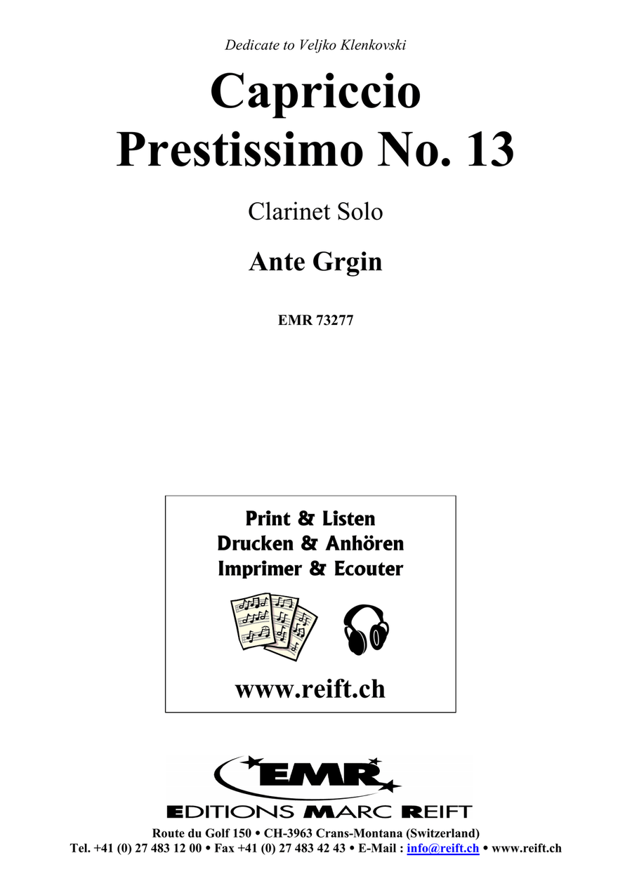 Capriccio Prestissimo No. 13 Clarinet Solo scores gallery preview page 2