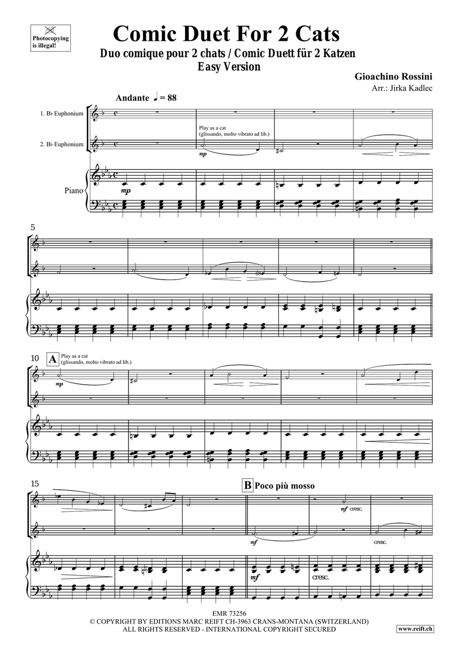 Comic Duet For 2 Cats by Gioachino Rossini Euphonium Duet - Sheet Music page 3