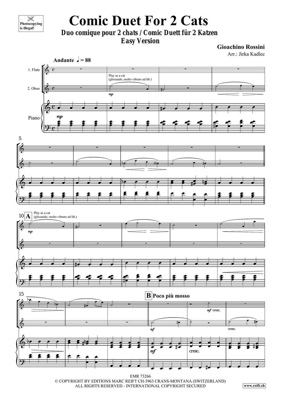 Comic Duet For 2 Cats by Gioachino Rossini Flute - Sheet Music page 3