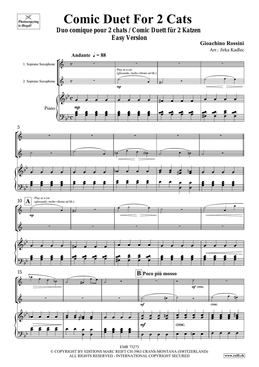 Comic Duet For 2 Cats Comic Duet For 2 Cats Soprano Saxophone scores gallery preview page 3