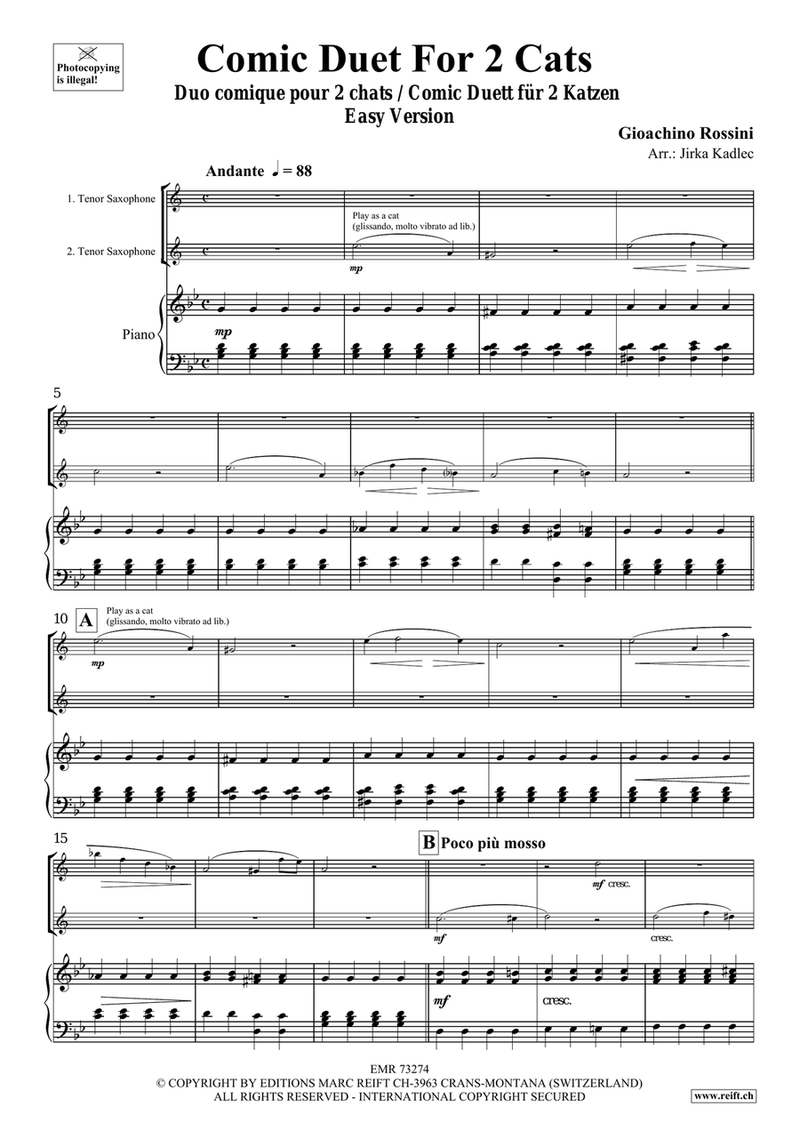 Comic Duet For 2 Cats Comic Duet For 2 Cats Tenor Saxophone scores gallery preview page 3