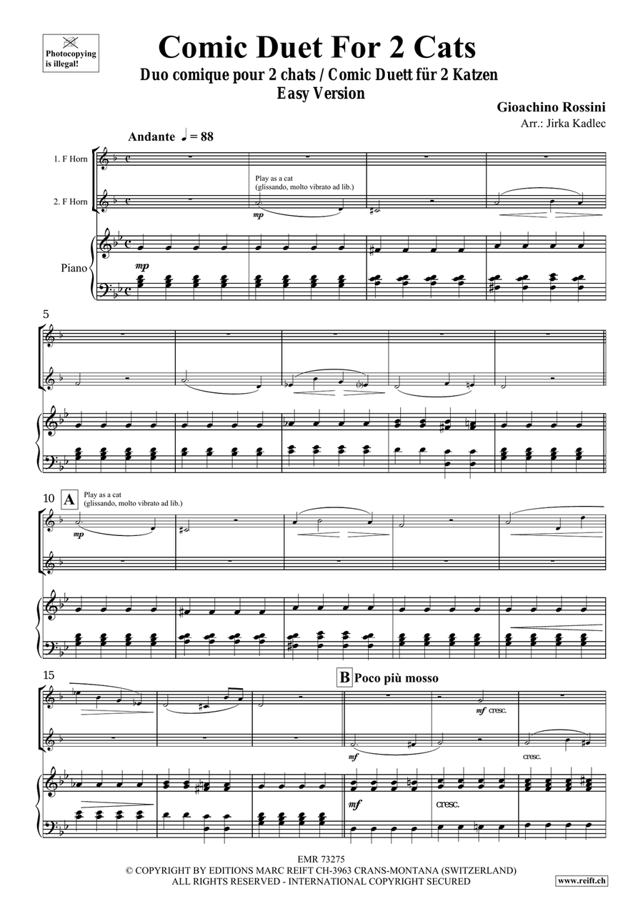 Comic Duet For 2 Cats Comic Duet For 2 Cats Horn scores gallery preview page 3