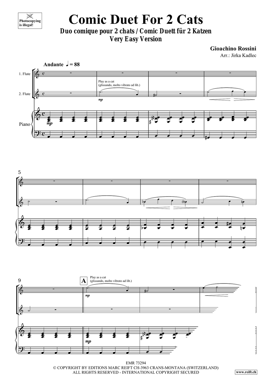 Comic Duet For 2 Cats by Gioachino Rossini Flute Duet - Sheet Music page 3