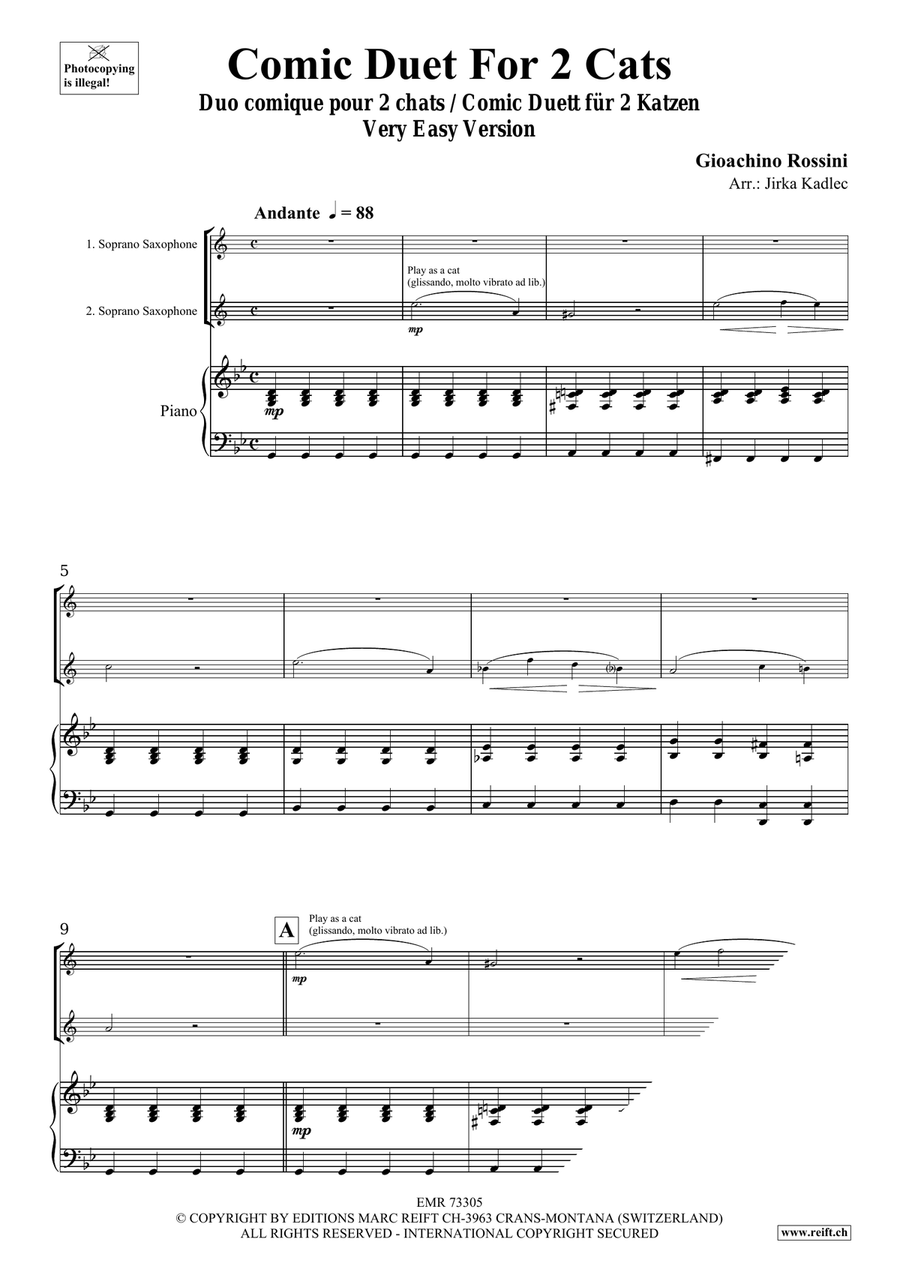 Comic Duet For 2 Cats Comic Duet For 2 Cats Soprano Saxophone scores gallery preview page 3