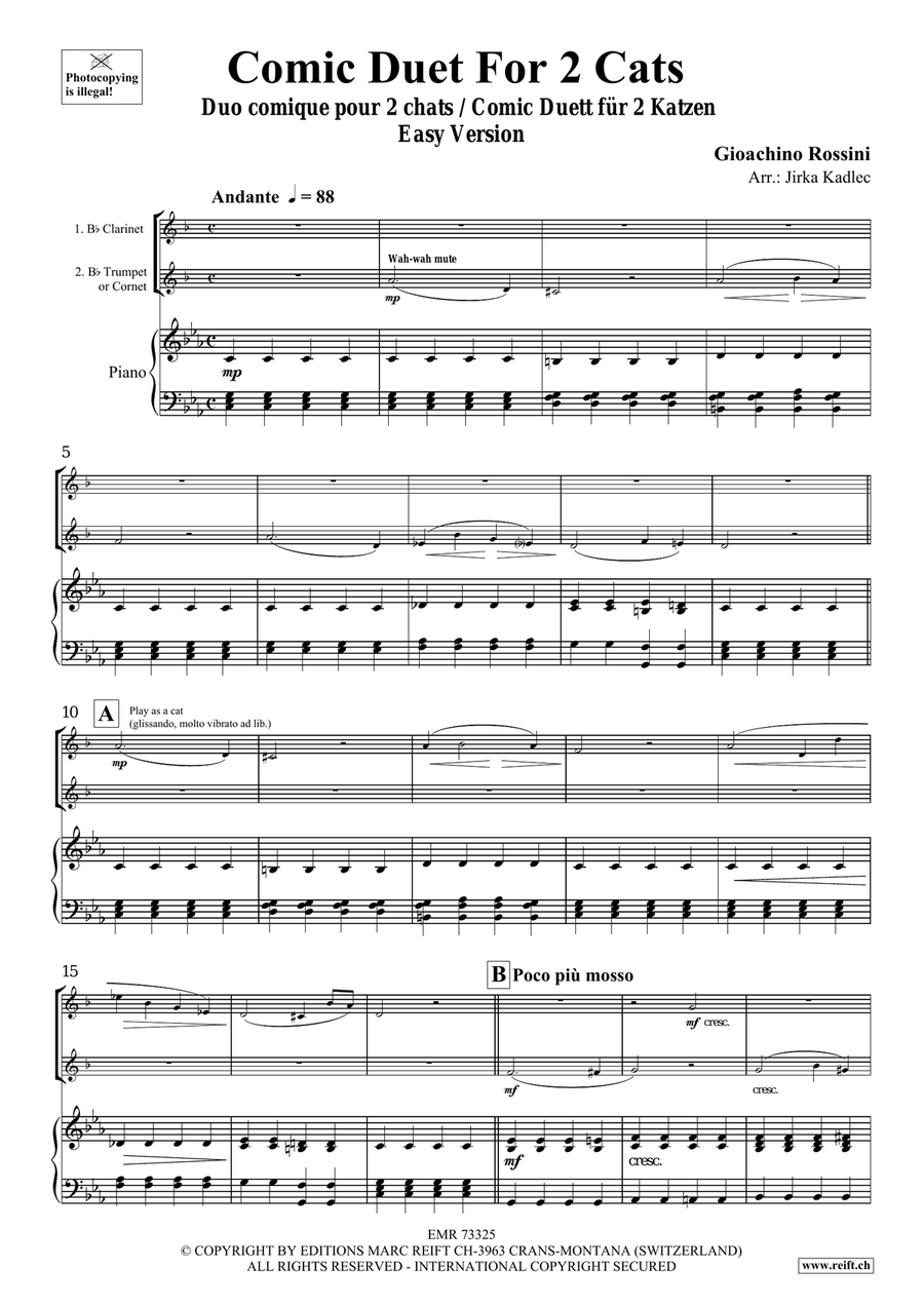 Comic Duet For 2 Cats Clarinet scores gallery preview page 3