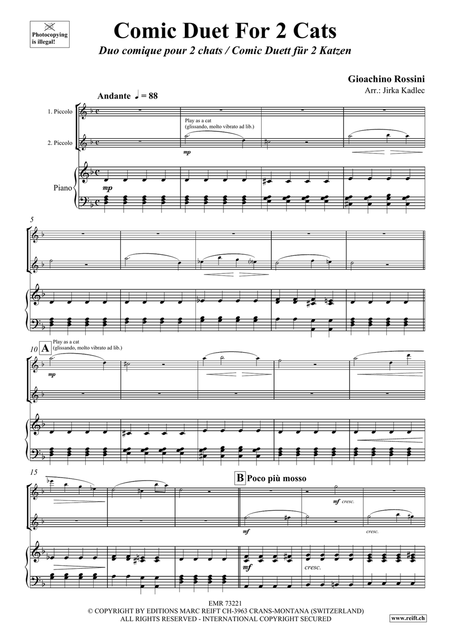 Comic Duet For 2 Cats Comic Duet For 2 Cats Piccolo scores gallery preview page 3