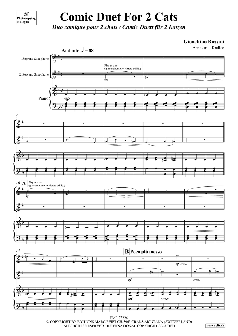 Comic Duet For 2 Cats Comic Duet For 2 Cats Soprano Saxophone scores gallery preview page 3
