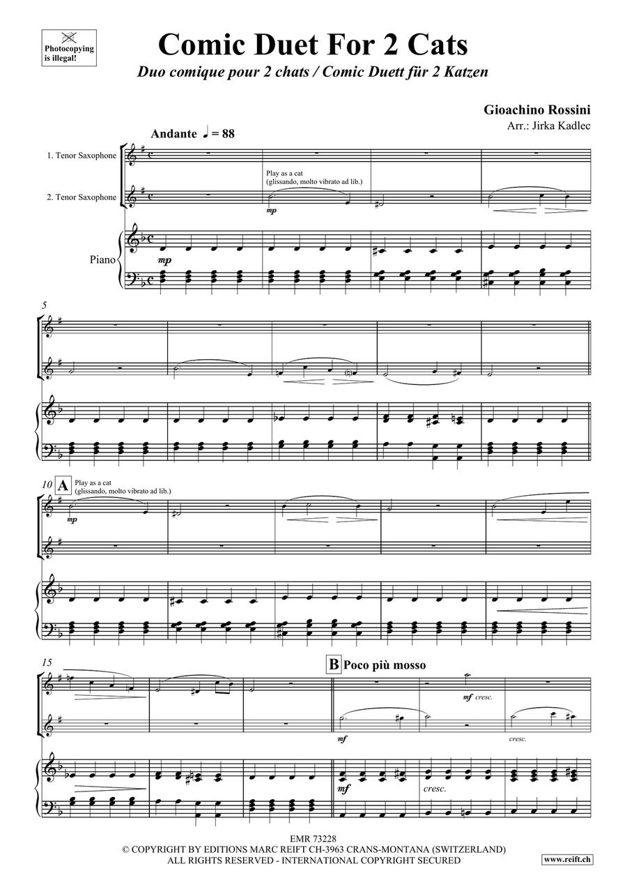 Comic Duet For 2 Cats Comic Duet For 2 Cats Tenor Saxophone scores gallery preview page 3
