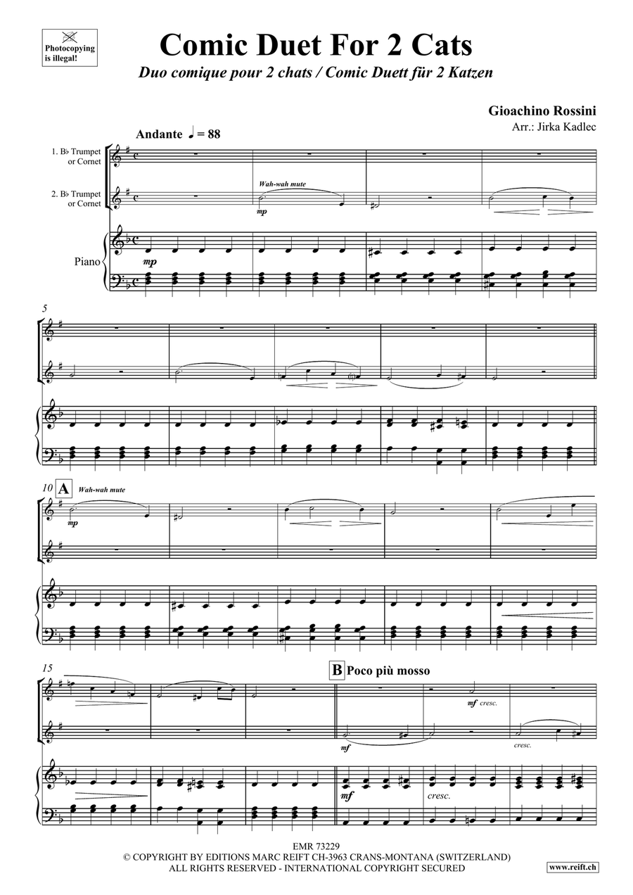 Comic Duet For 2 Cats Comic Duet For 2 Cats Trumpet Duet scores gallery preview page 3
