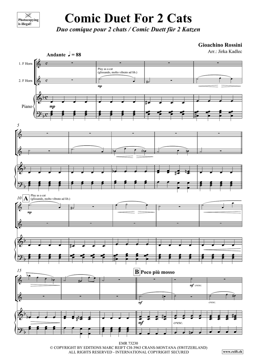 Comic Duet For 2 Cats Comic Duet For 2 Cats Horn scores gallery preview page 3