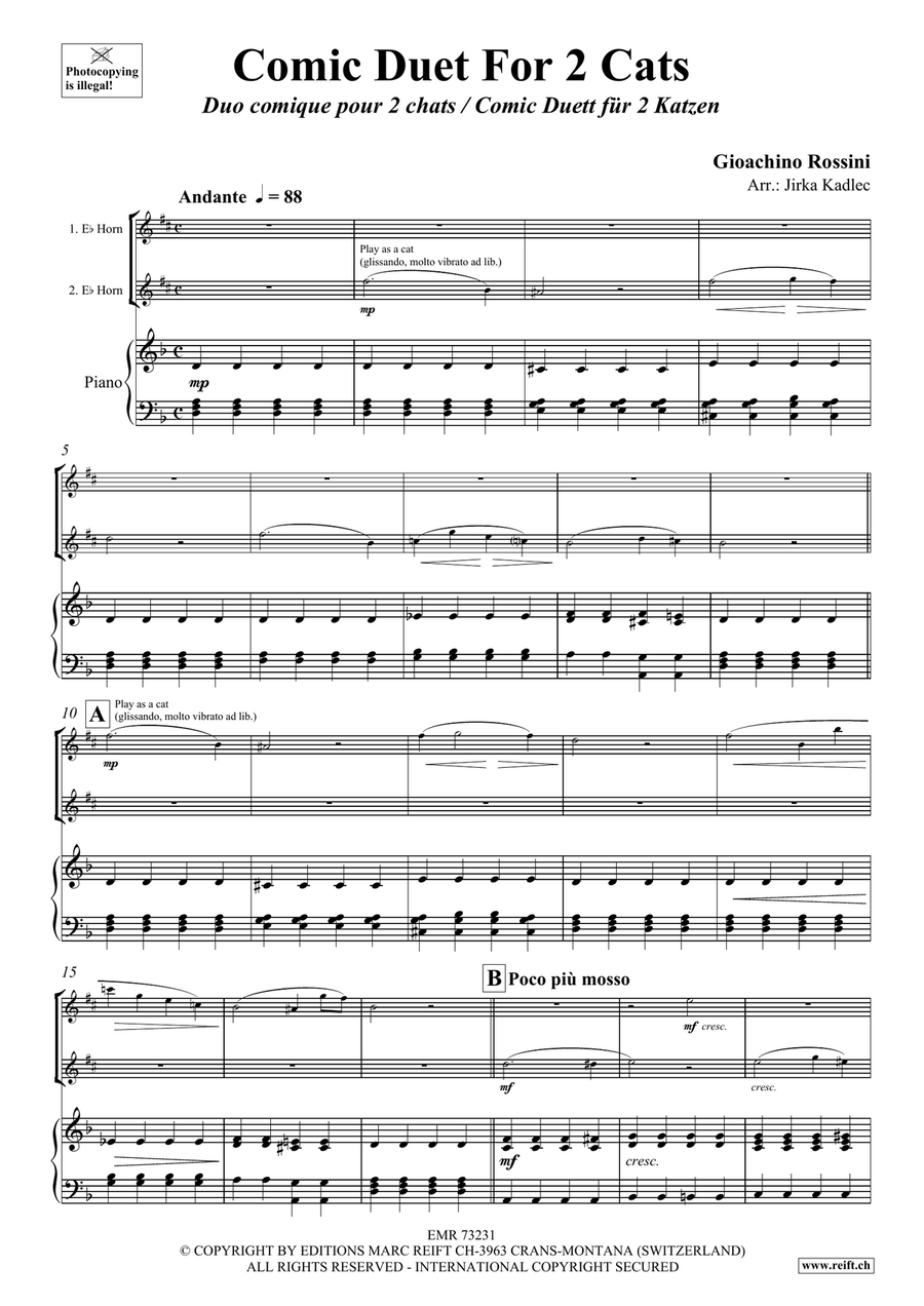 Comic Duet For 2 Cats Comic Duet For 2 Cats Horn scores gallery preview page 3