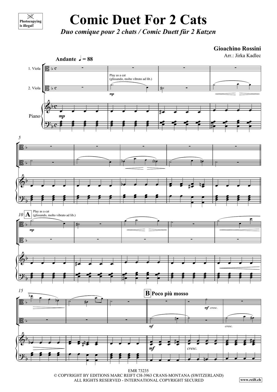 Comic Duet For 2 Cats by Gioachino Rossini Viola - Sheet Music page 3