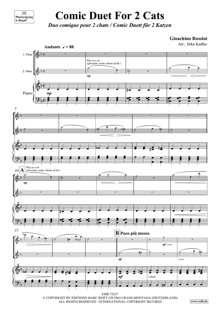 Comic Duet For 2 Cats by Gioachino Rossini Flute - Sheet Music page 3