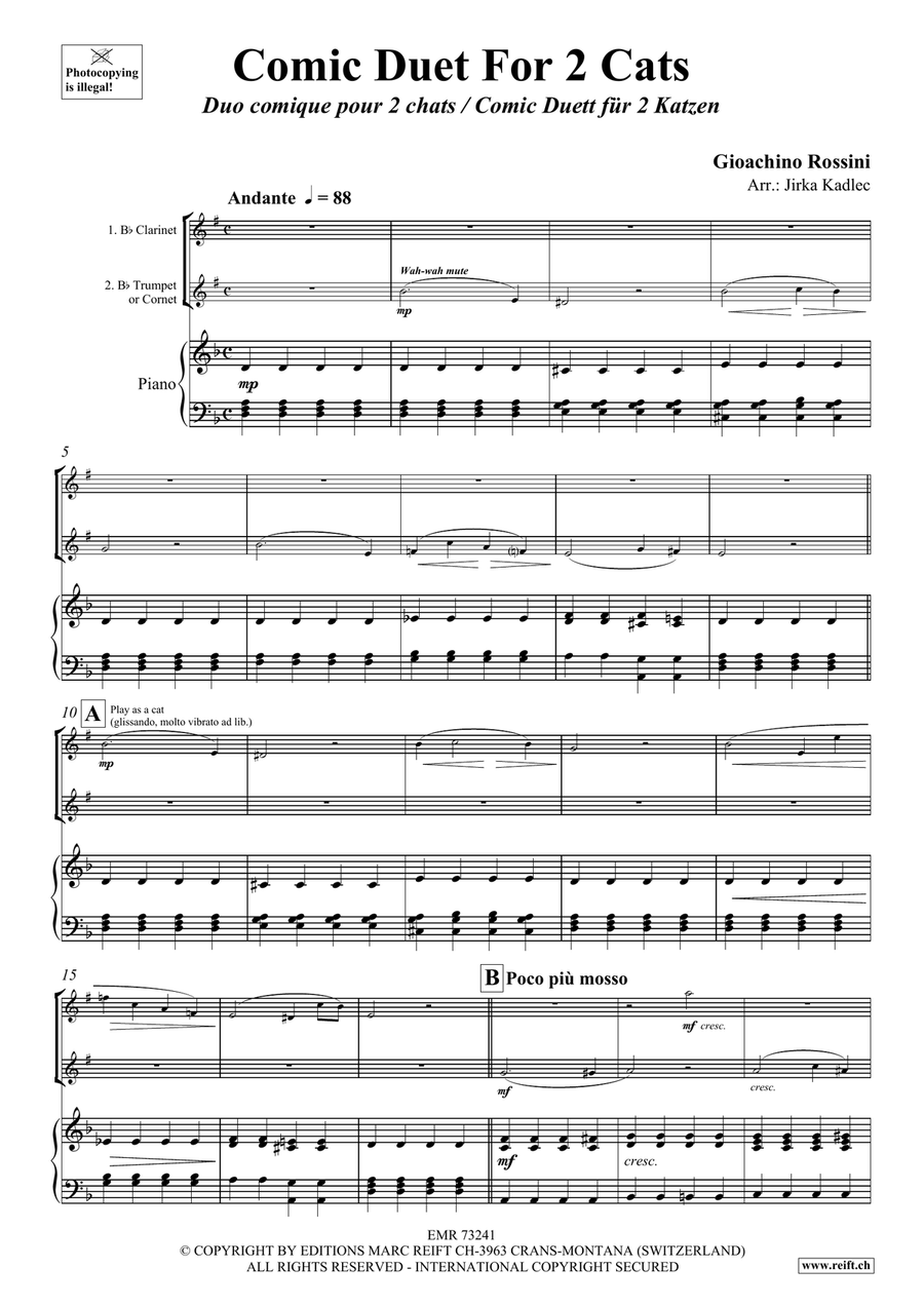 Comic Duet For 2 Cats Clarinet scores gallery preview page 3