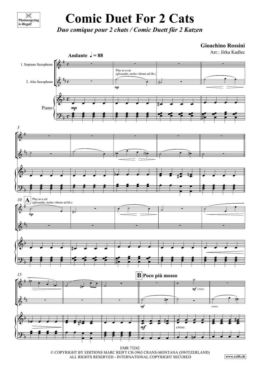 Comic Duet For 2 Cats Comic Duet For 2 Cats Soprano Saxophone scores gallery preview page 3