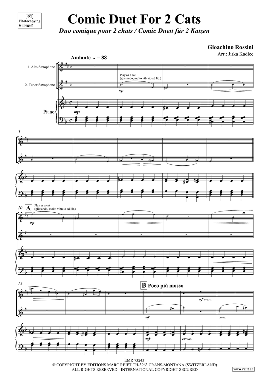 Comic Duet For 2 Cats Comic Duet For 2 Cats Tenor Saxophone scores gallery preview page 3